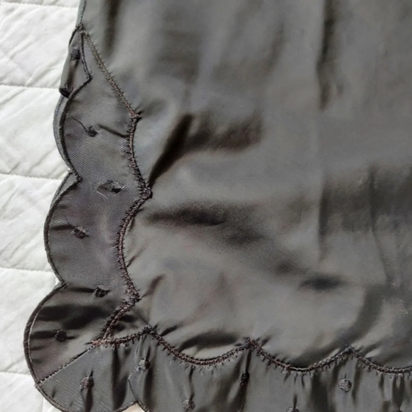 Vintage Black Barbizon Candie Tafredda Scalloped Edges Sexy Unique Slip Dress - Picture 4 of 16